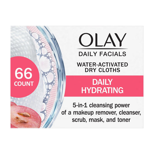 Olay Daily Deeply Clean 4-in-1 Water Activated Cleansing Face Cloths 33ct (Pack of 5)