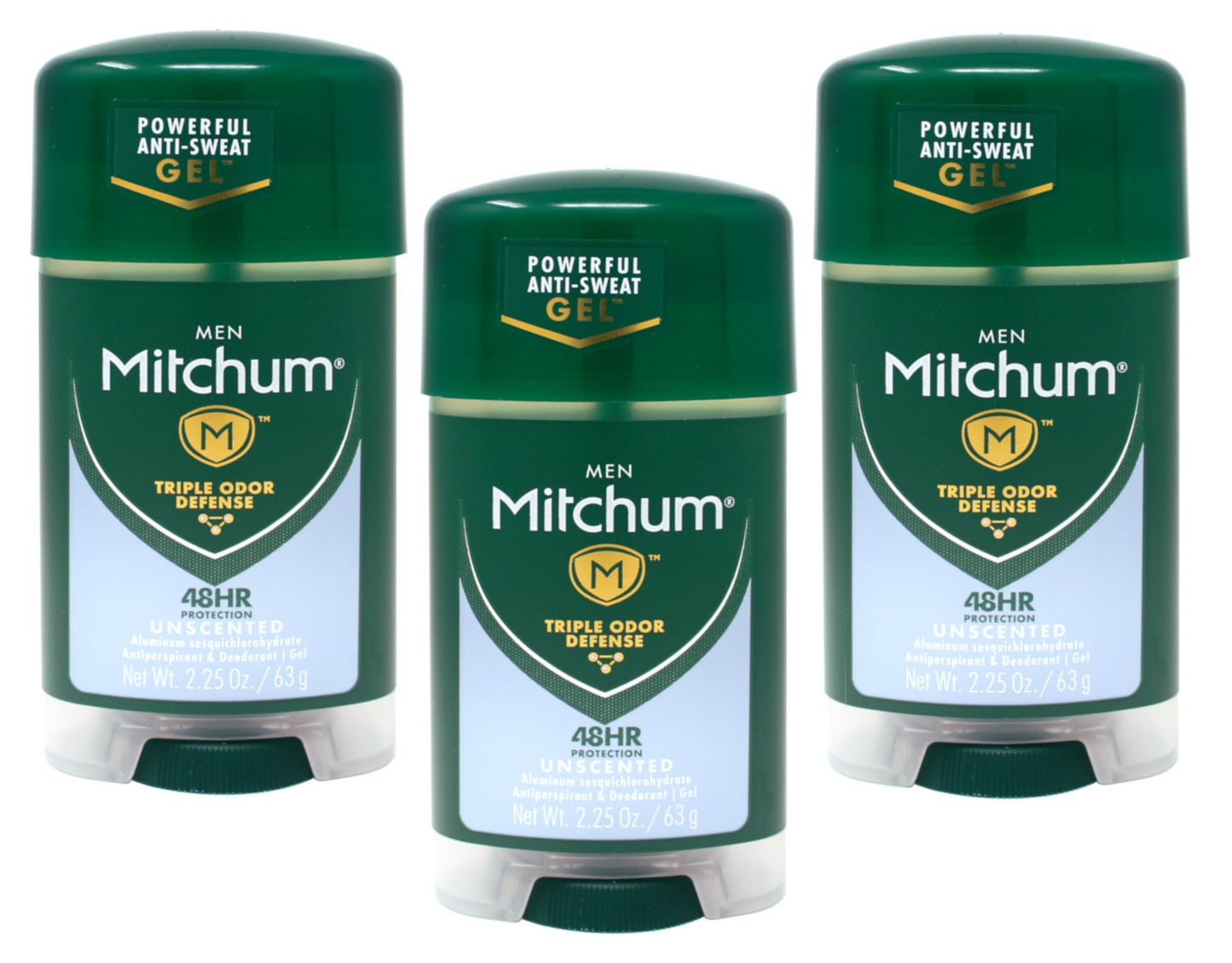 Mitchum Power Gel Antiperspirant Deodorant - Unscented - Net Wt. 2.25 OZ (63 g) - Pack of 3 Beauty and Personal Care Mitchum