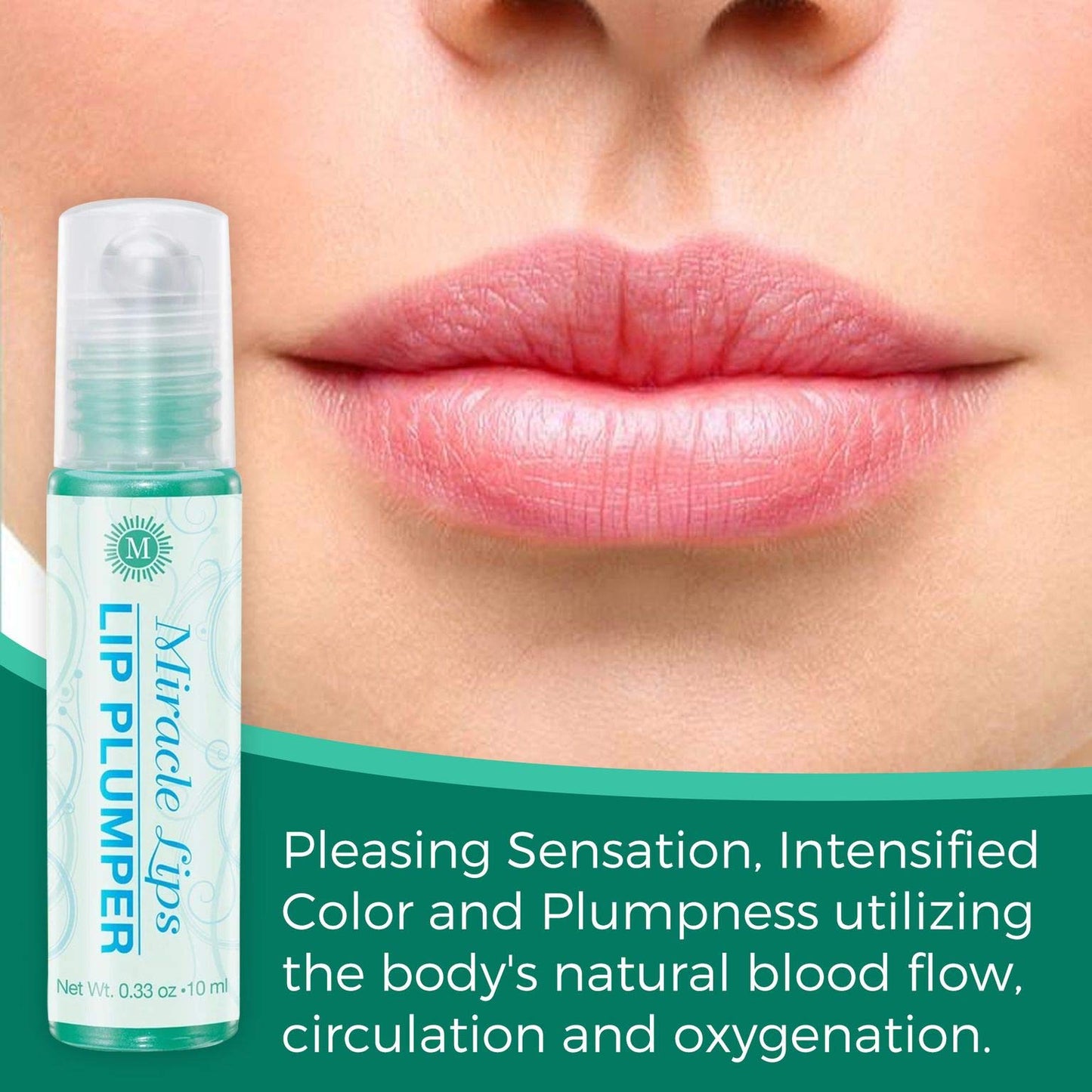 Miracle Lips Moisturizing Lip Plumper Serum for Daily Care, 0.33 Oz