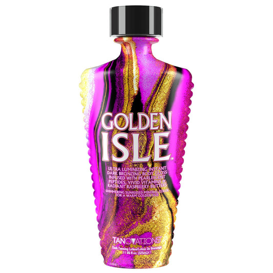 ED HARDY Tanovations Golden Isle - Indoor/Outdoor Glistening Natural Bronzer Radiant Glowing Gold of Pleasure Oil Hydration Improving Dark Tanning Beauty & Personal Care ED HARDY