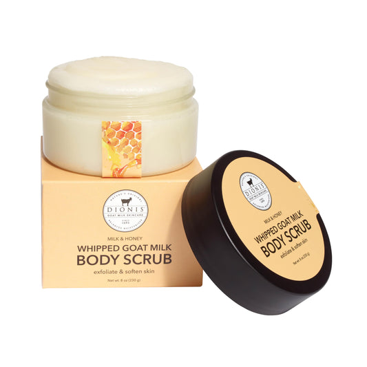Dionis Whipped Goat Milk Body Scrub - Hydrating Body & Foot Exfoliator, Smooths Skin, with Lactic Acid & Chamomile Extract, Safe for Sensitive Skin Beauty & Personal Care Dionis