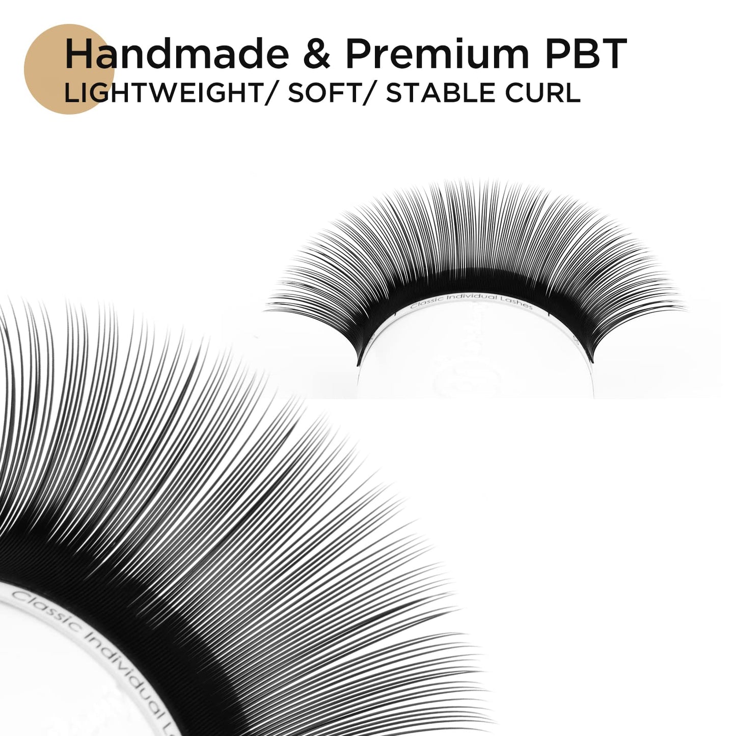 LASHVIEW Silk Fake Eyelash Extensions C Curl 13mm 0.20 Thickness Thick Lashes Semi-Permanent Eyelashes Natural Individual Application for Professional