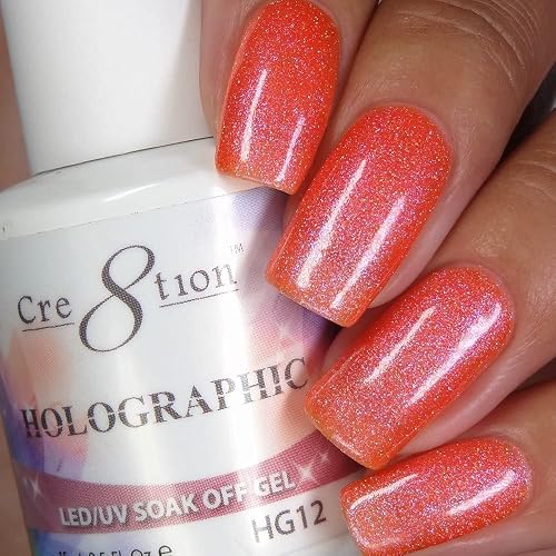 [HG12] Cre8tion - Holographic Collection Soak Off Gel [Easy Application] LED/UV Cured 15mL / 0.5 fl oz Beauty & Personal Care Cre8tion