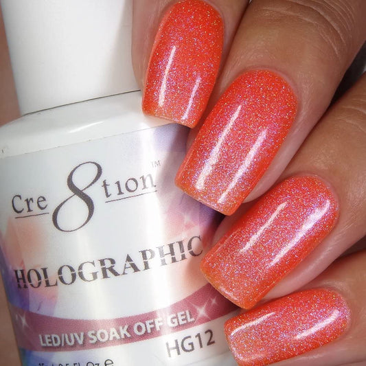 [HG12] Cre8tion - Holographic Collection Soak Off Gel [Easy Application] LED/UV Cured 15mL / 0.5 fl oz Beauty & Personal Care Cre8tion