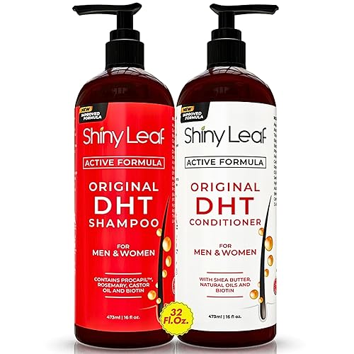 DHT Blocker Shampoo and Conditioner - For Women And Men, Made In USA, Anti-Hair Loss Treatment, With Biotin, Castor Oil, Rosemary Oil and Procapil