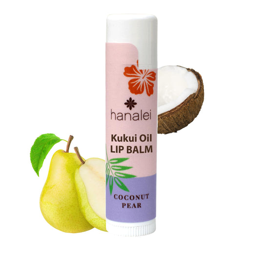 Hanalei Lip Balm & Moisturizer - Natural Kukui Oil & Beeswax for Hydrating, Soothing & Repairing Dry, Chapped Lips - Long-Lasting Care - Softens