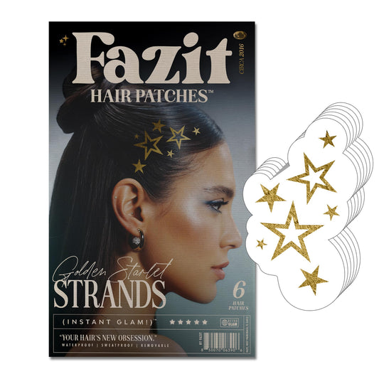 Fazit Makeup Patches - Golden Starlet - Glow Up Make-Up Patches - Cute Glitter Makeup Accessories For Women - Cosmetic Hair Glitter Beauty & Personal Care Fazit