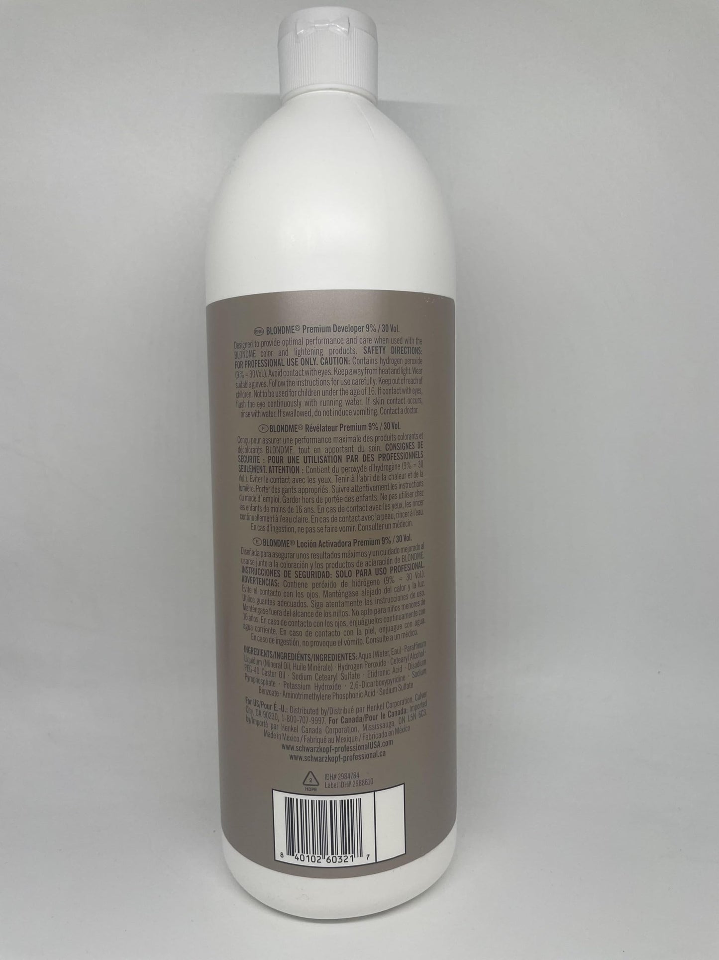 Blonde Me Lightener 9+ Bleach 450g with Blonde Me 9% / 30 Volume Developer 1L and Pin Tail Comb - Professional Hair Bleach Kit for Maximum Lift