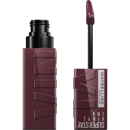 Maybelline Super Stay Vinyl Ink Longwear No-Budge Liquid Lipcolor Makeup, Highly Pigmented Color and Instant Shine, Fearless, Brown Lipstick, 0.14 fl