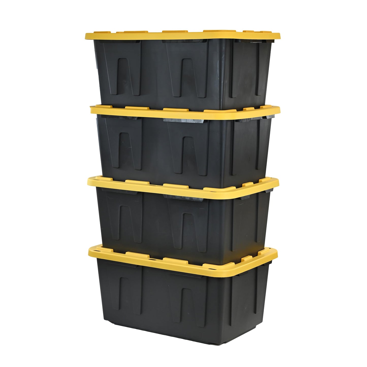 CX Black & Yellow, 27-Gallon Heavy Duty Tough Storage Container & Snap-Tight Lid, (14.3"H x 20.6"W x 30.6"D), Weather-Resistant Design and Stackable…