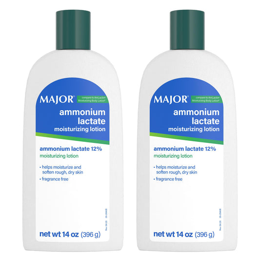 Major Ammonium Lactate 12% Moisturizing Lotion - Lactic Acid Lotion - Helps Moisturize and Soften Rough, Dry Skin - Daily Body Lotion - Fragrance-Free