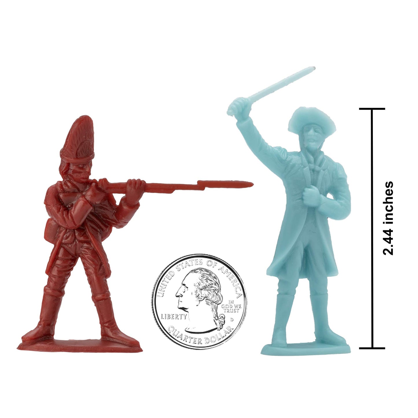 BMC Revolutionary War Plastic Army Men - 44pc Brandywine Battle Soldier Figures