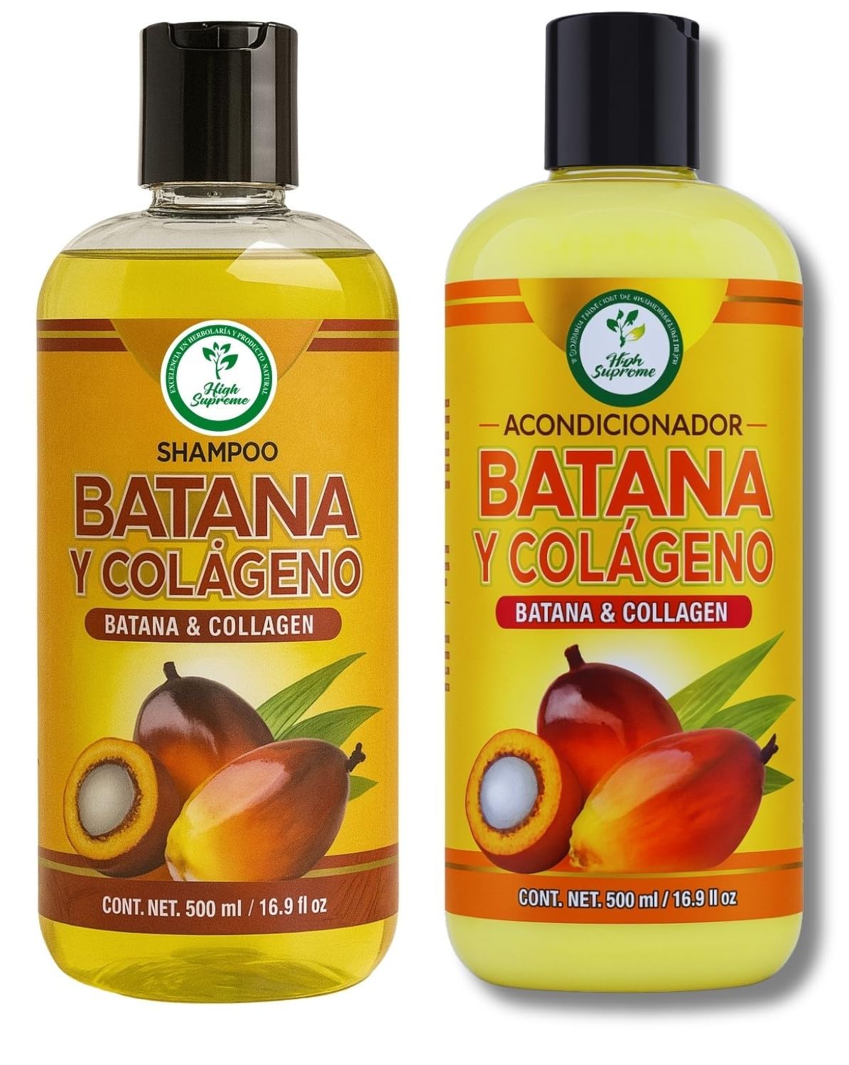 Batana Oil Shampoo with Collagen, Rosemary & Aloe Vera & Conditioner Combo - 16.9 fl oz Each - Nourishing & Moisturizing Combo - Salt-Free