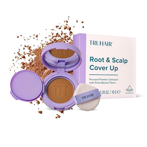 TRUHAIR Root & Scalp Cover Up Pressed Powder Compact, Waterproof, Weightless Hair Coverage & Bald Spot Concealing, Root Touch Up Hair Color for Gray
