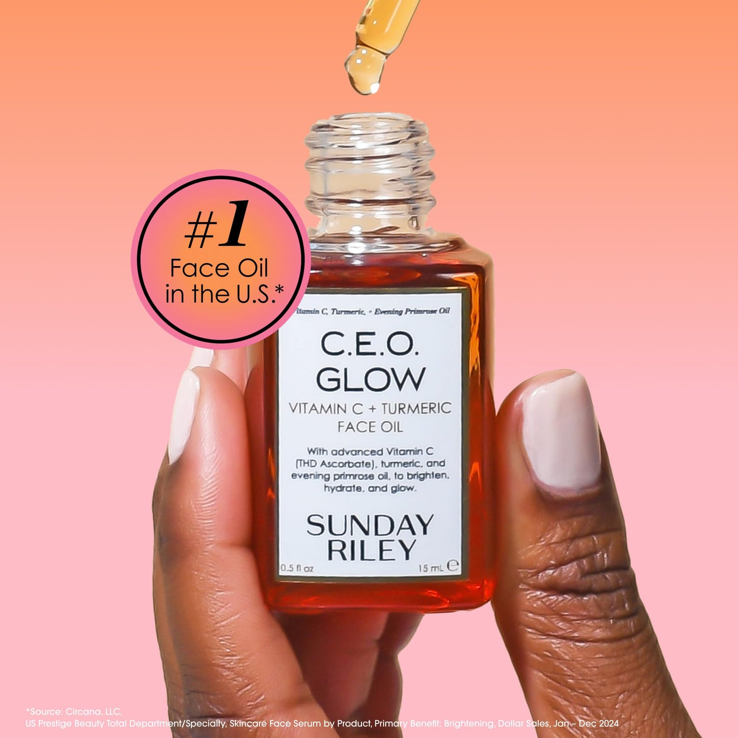 Sunday Riley C.E.O. Glow Vitamin C & Turmeric Face Oil, 0.5 Fl Oz Beauty and Personal Care Sunday Riley