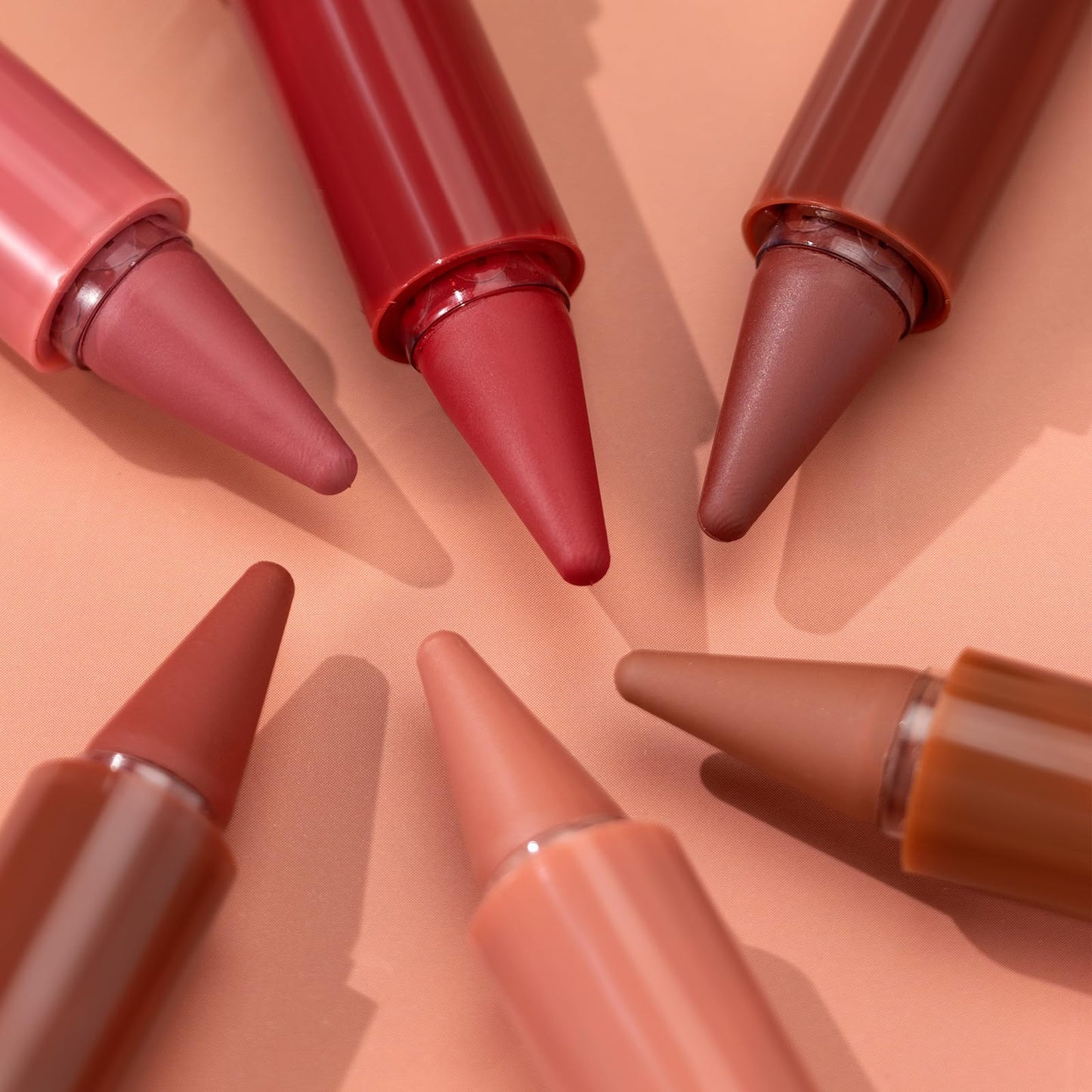 6 Pcs Gradient Lip Liner and Lipstick Combo Set - 2-in-1 Ombre Lipstick & Brown Lip Liner Duo - Waterproof, Long-Lasting, Matte Finish - Smudge-Proof Beauty and Personal Care Beauty Glazed