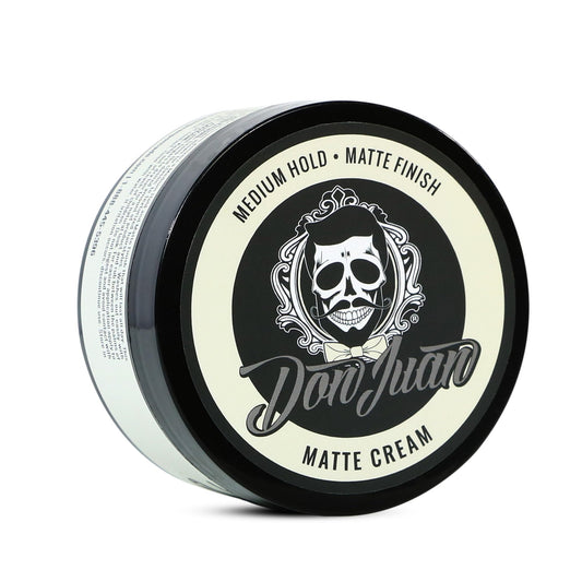 Don Juan Handcrafted Matte Cream Pomade 4oz - Medium Hold - Matte Finish - Water Based - Barbershop Scent