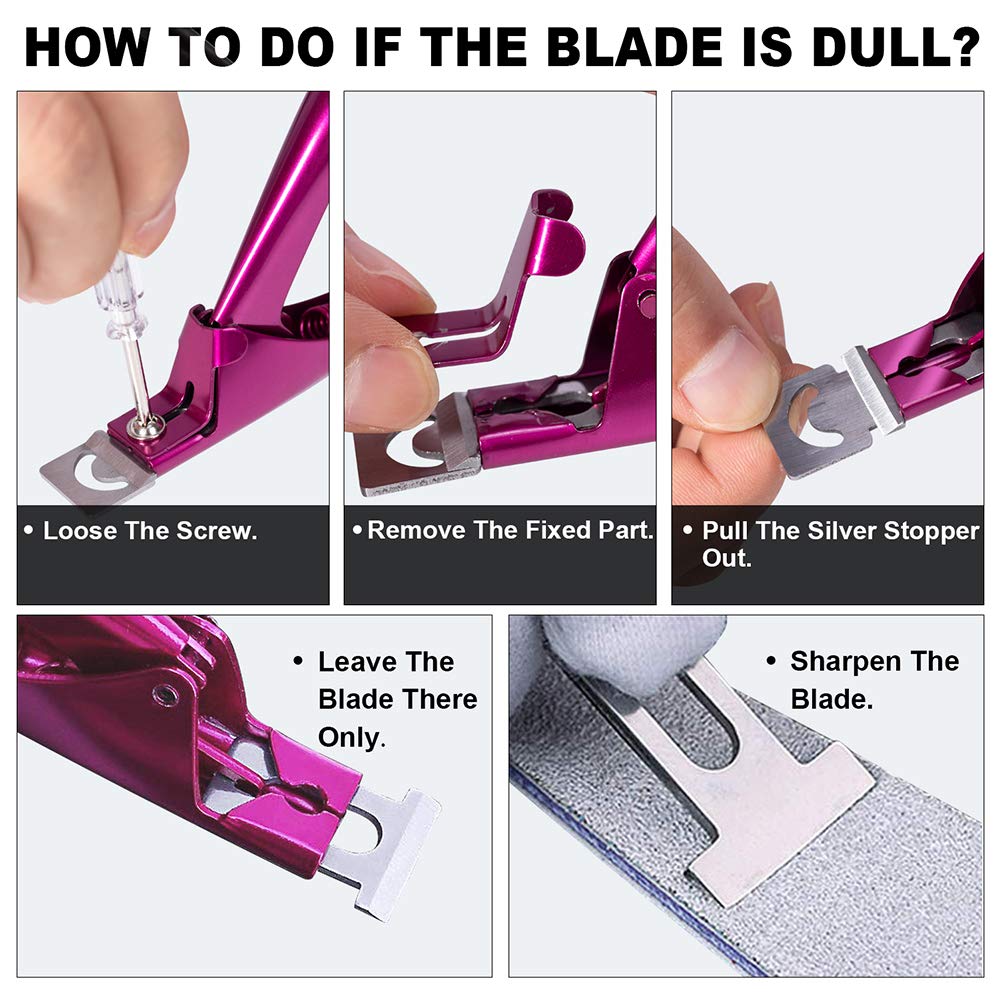 Elegant Violet Red Premium Adjustable Stainless Steel Artificial Acrylic Fake False Nail Tip Clipper Cutter Trimmer Manicure Pedicure Sharp Blade Clip