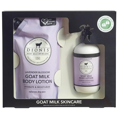 Dionis Goat Milk Lavender Blossom Body Lotion & Refill Pouch 2-Piece Gift Set