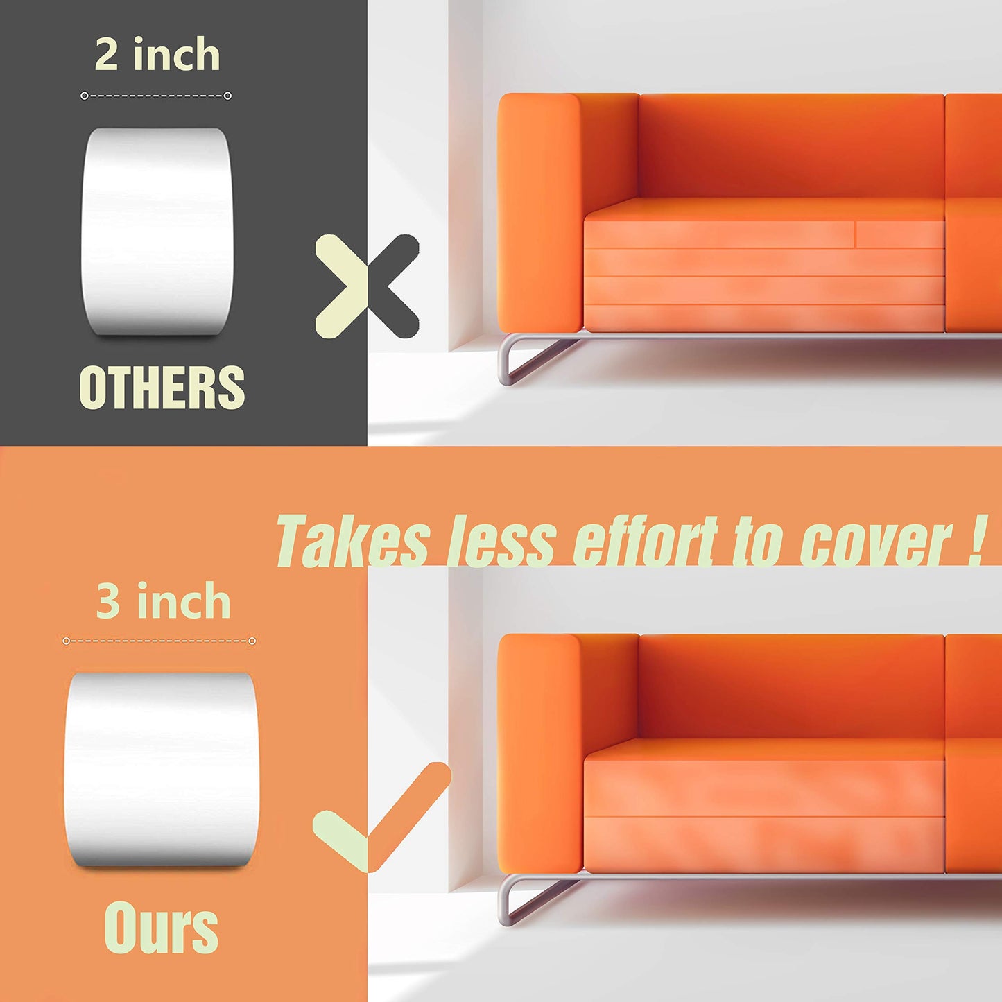 Karaseno Anti-Cat Scratch Tape – 3"x30 Yards Clear Double-Sided Cat Scratch Deterrent, Furniture Protector for Couch, Carpet & Doors, Pet & Kid Safe