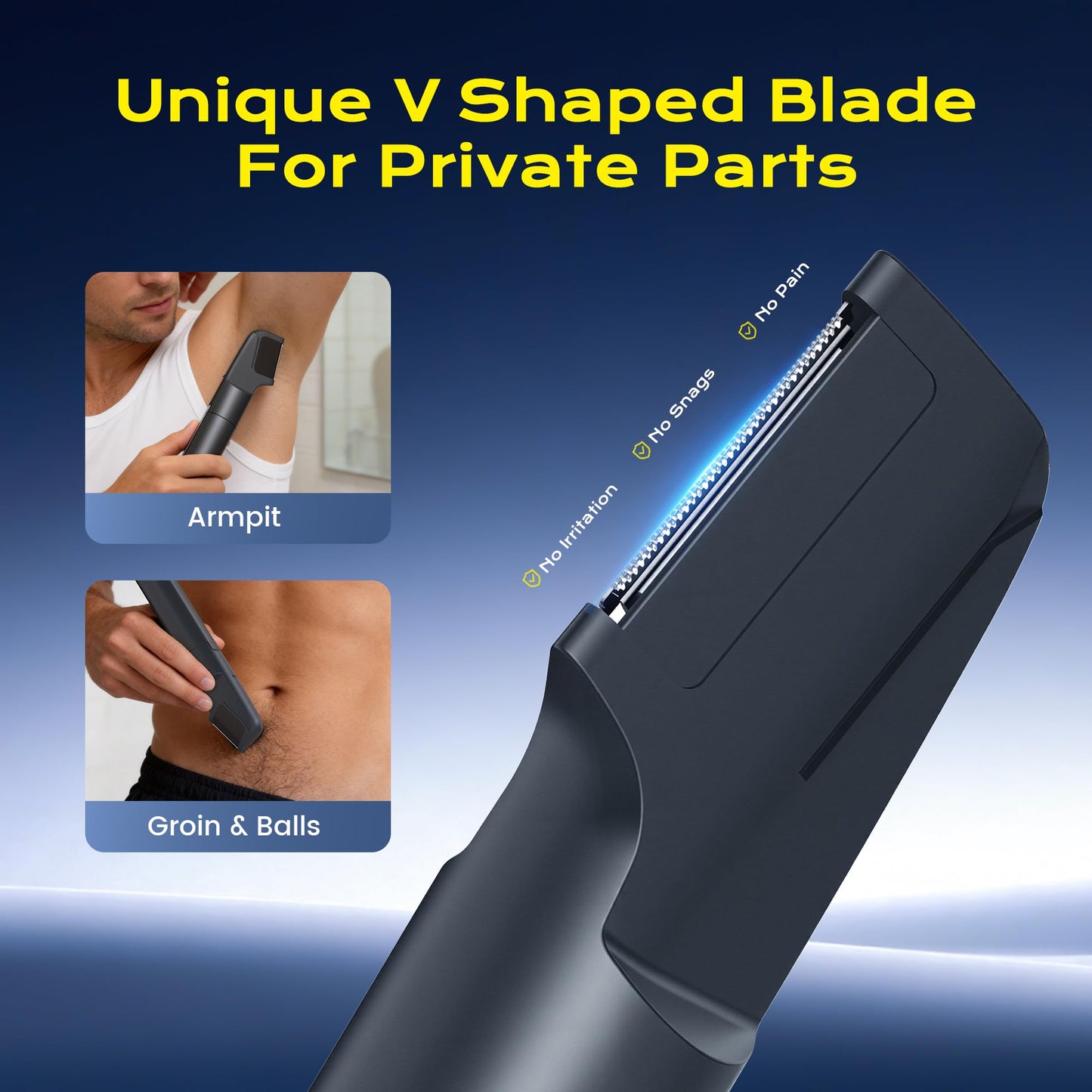 NUBACK Pubic Hair Trimmer for Men, Waterproof Men Grooming Kit with LED Display, Electric Body Hair Trimmer for Men, No-Nick Groin & Ball Shaver Beauty and Personal Care NUBACK