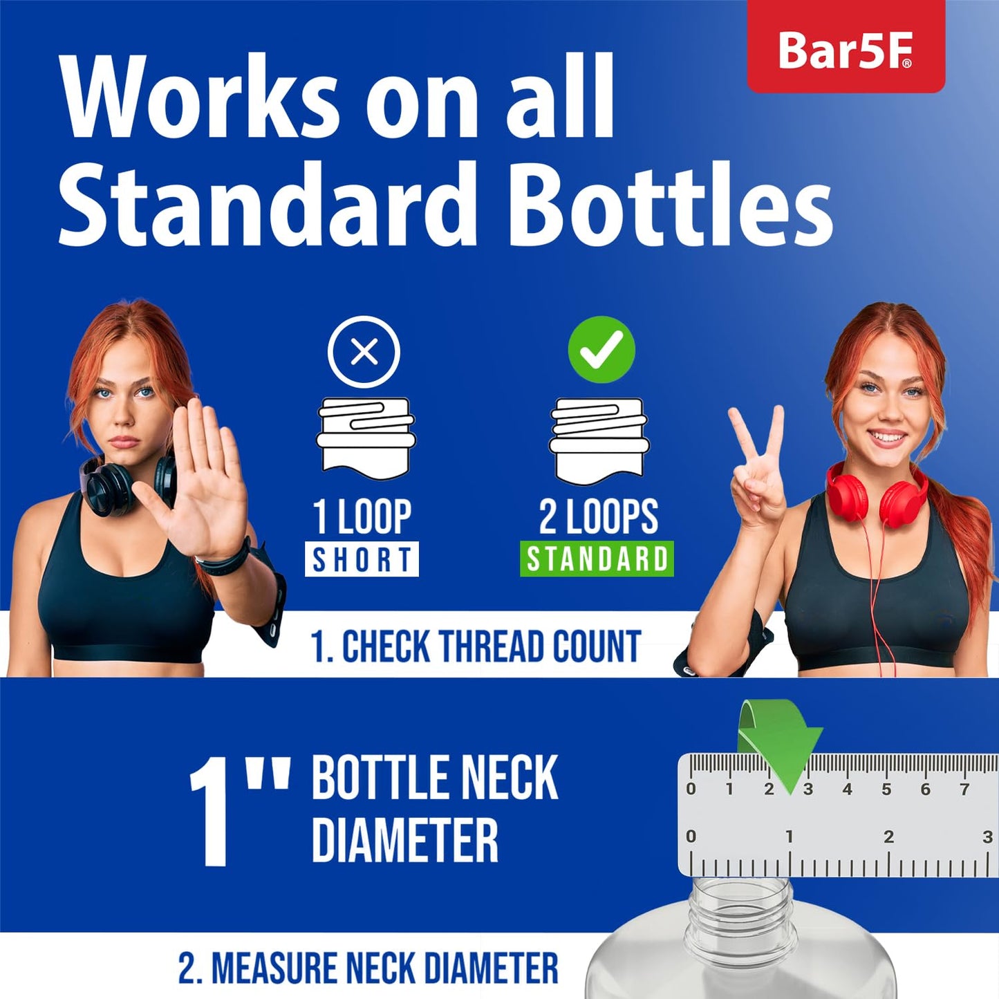 Bar5F Pumps for Shampoo and Conditioner Bottles, Salon-Brand Liters, 2 Pack Beauty and Personal Care Bar5F