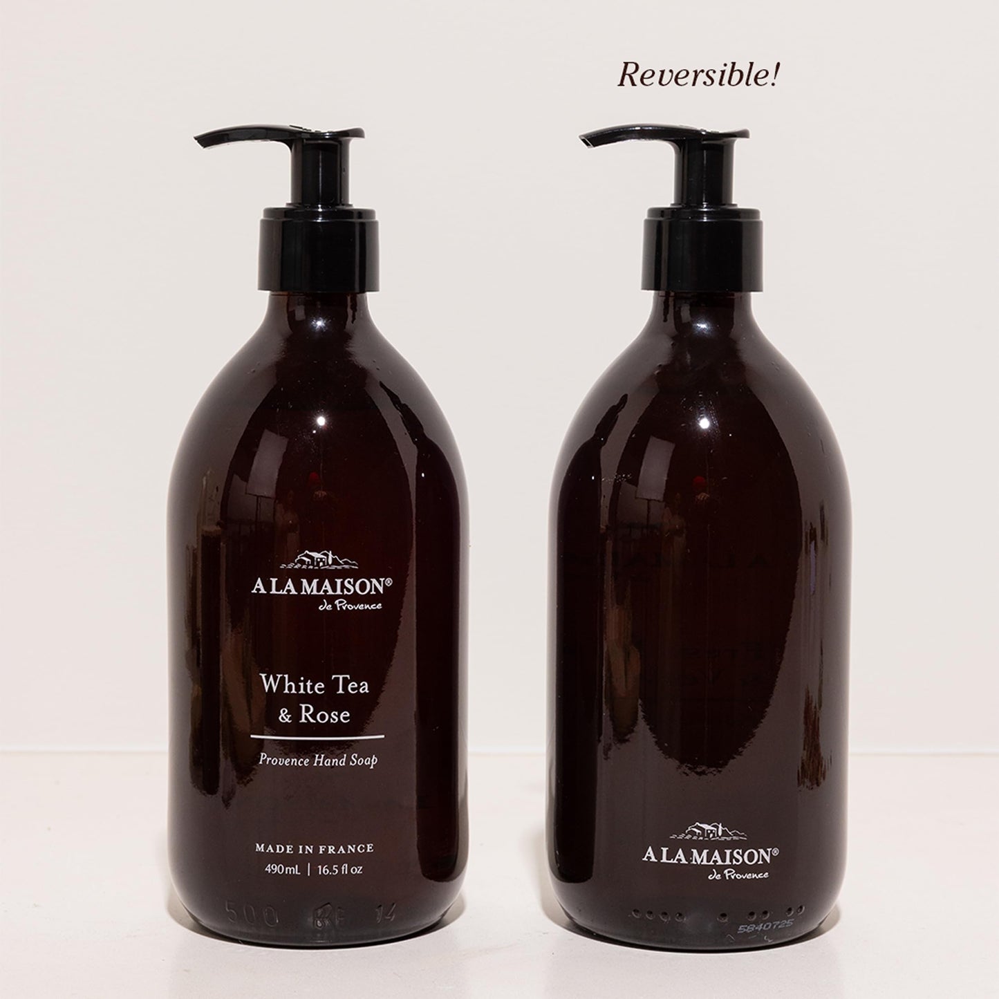A LA MAISON Hand Soap Gift Set - Glass Hand Wash, Eco-Friendly & Recyclable - Plant-Based, Biodegradable, Made in France - 16.9 fl oz - Amber