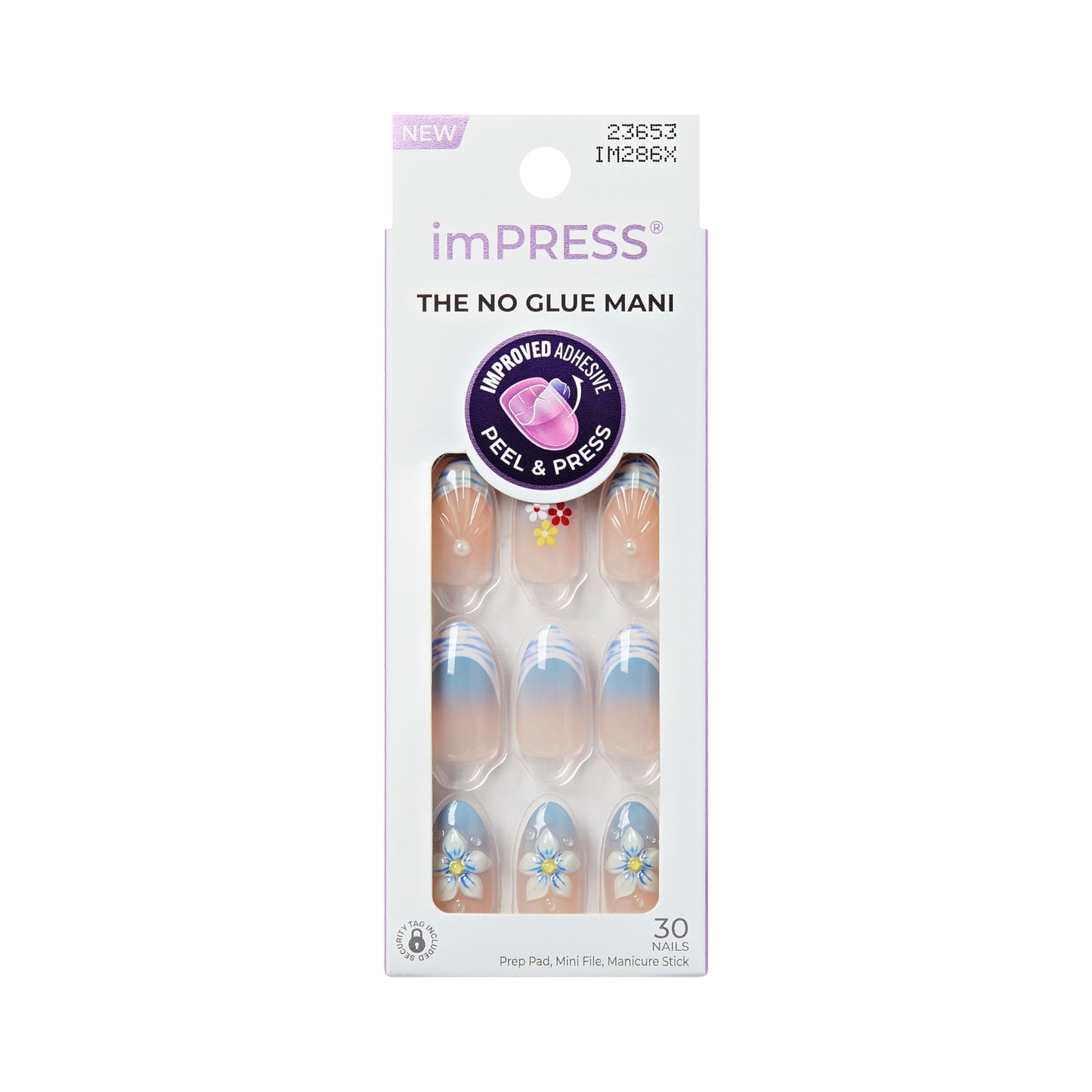 Kiss Impress No Glue Mani Press On Nails, Design, 'Amerie', Multicolor, Medium Size, Almond Shape, Includes 30 Nails, Prep Pad, 1 Manicure Stick, 1 Beauty & Personal Care imPRESS
