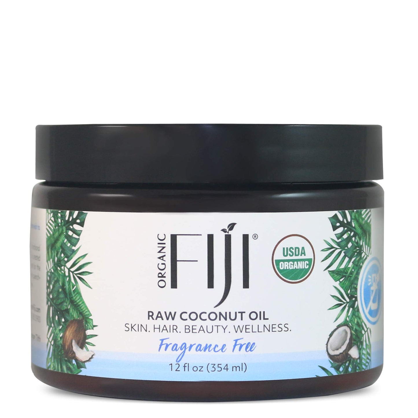 Organic Fiji Cold Pressed Coconut Oil Extra Virgin, Fragrance-Free for Hair, Skin, Face & Body Natural Moisturizer & Massage Oil for Women, Men & Baby