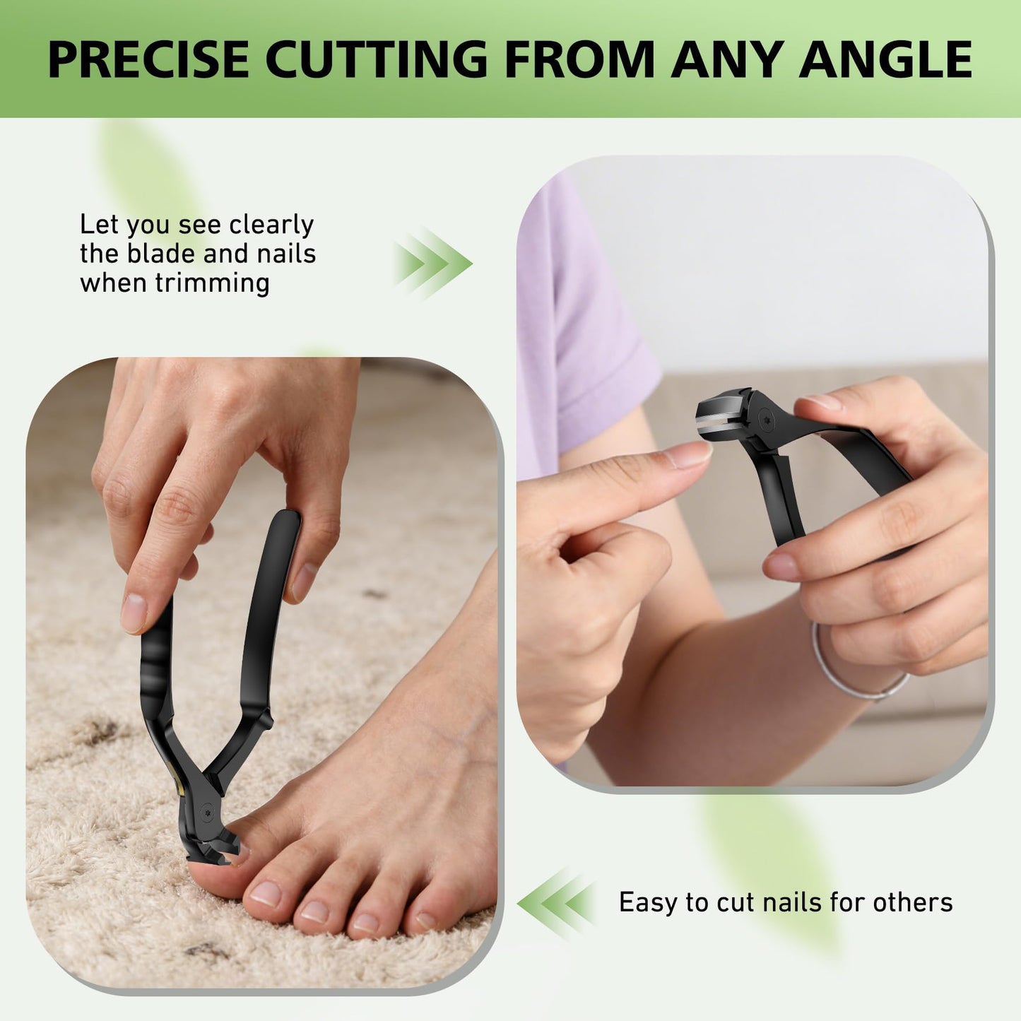BALUCA Ergonomic Nail Clipper for Seniors - Heavy Duty Toenail & Fingernail Clipper for Thick Nails, Extra Long Handle Toenail Clippers with Catcher Beauty and Personal Care Baluca