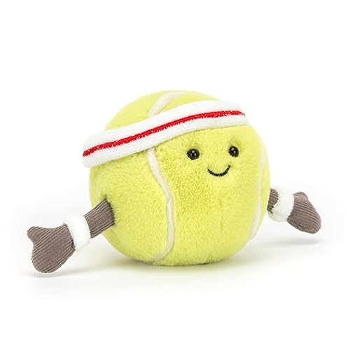 Jellycat Amuseables Tennis Ball Stuffed Toy, 3.5 inches - Tennis Ball Plush for Sports Fans
