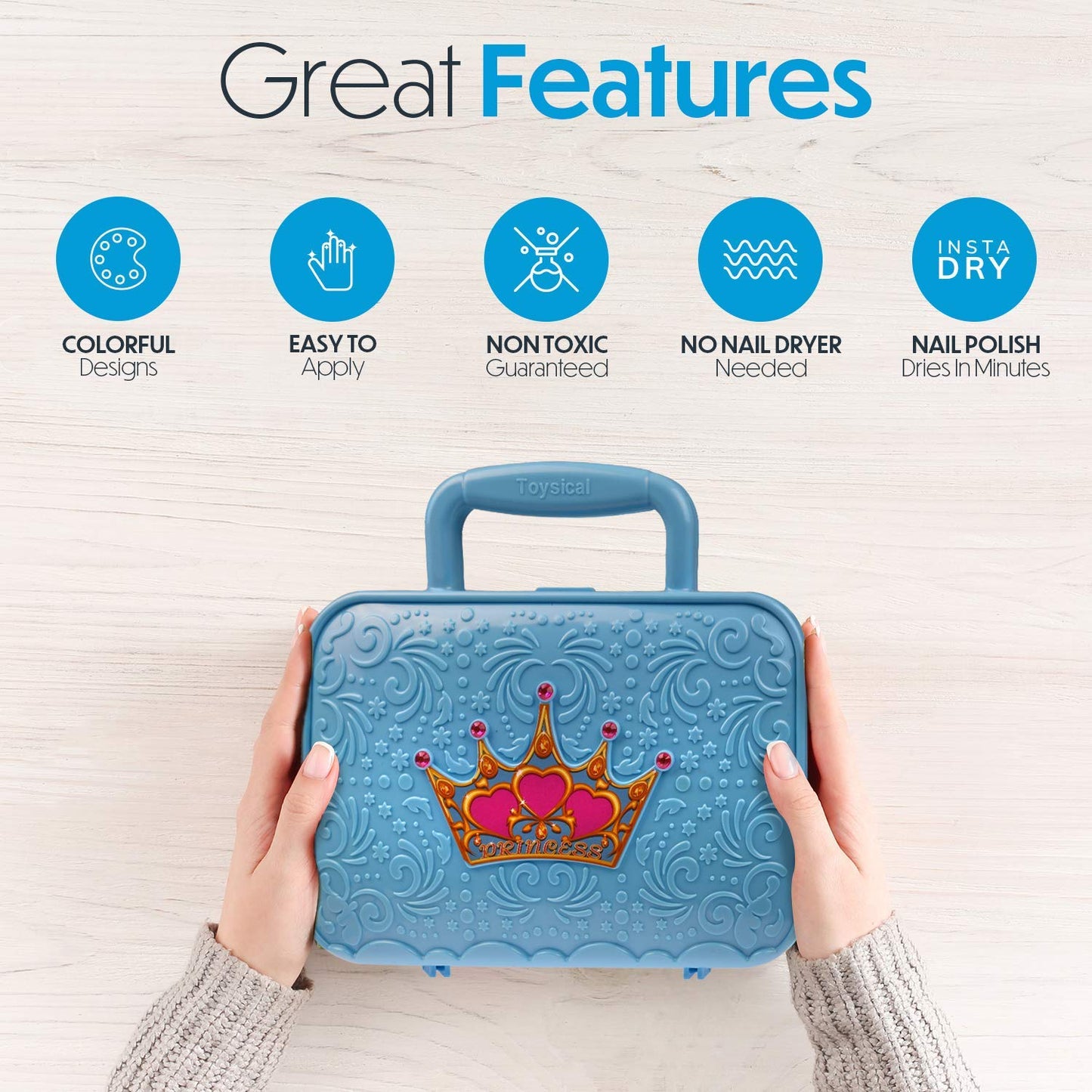 Toysical Nail Art Kit for Girls – Non-Toxic Kids Nail Polish Set, Fun Gift for Ages 6–12, Safe Birthday Gift for Girls & Pre-Teens