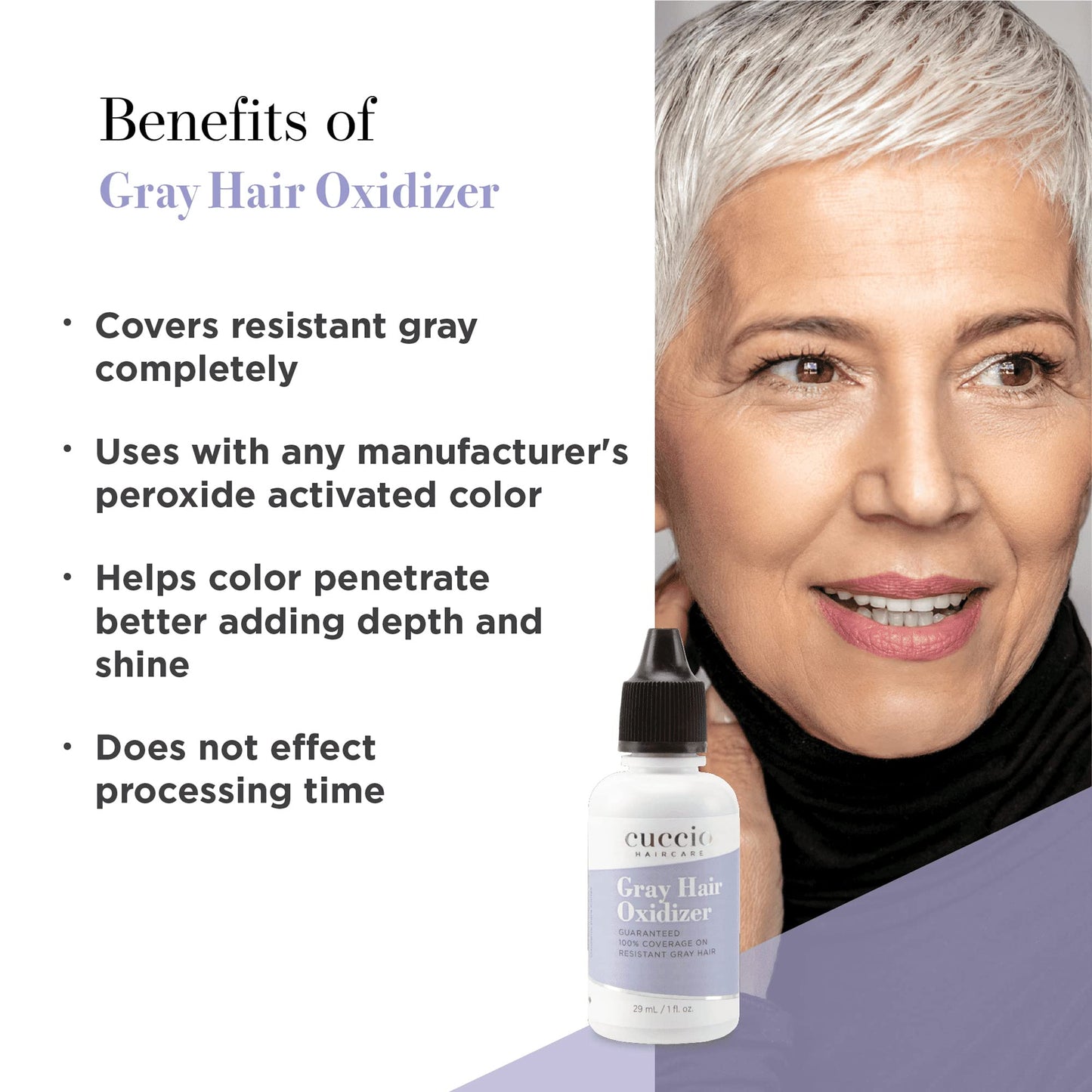 Cuccio Haircare Gray Hair Oxidizer - Guaranteed Full Coverage - Adds Depth And Shine - Intensifies Red Shades - Helps Color Penetrate Better - Can Be