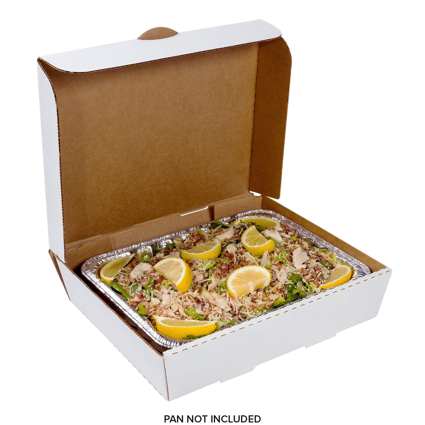 AmerCareRoyal Half Pan Corrugated Catering Box - Secure Stackable Food Delivery Container, Bakery Cardboard Food Storage Boxes, 13” x 10-7/8” x 3”…