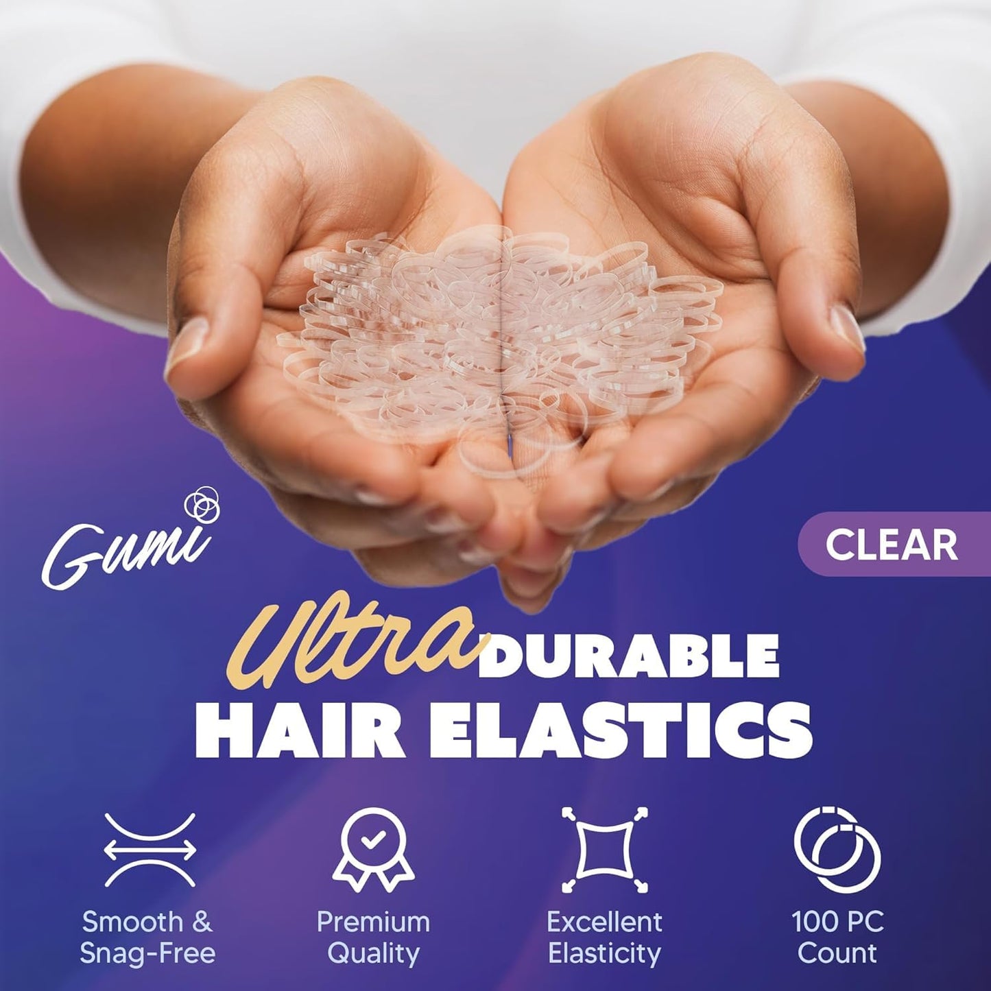 Gumi good Clear Elastics 1/2 inch Hair Band Extra Small for Thick or Thin Hair Beauty and Personal Care Gumi good