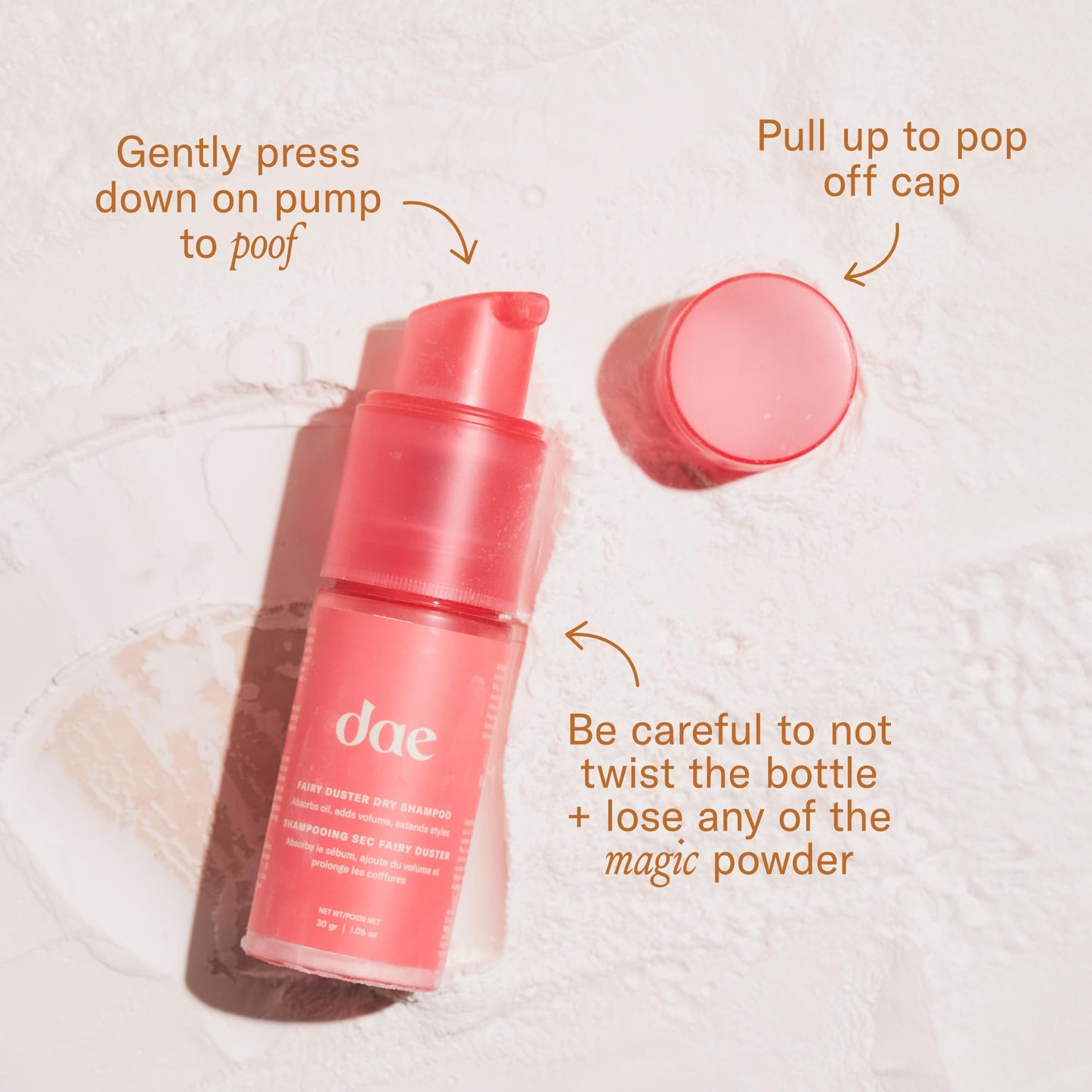 DAE Fairy Duster Dry Shampoo Powder - Non-Aerosol Natural Ingredients, Absorbs Oil & Refreshes Roots Beauty and Personal Care DAE