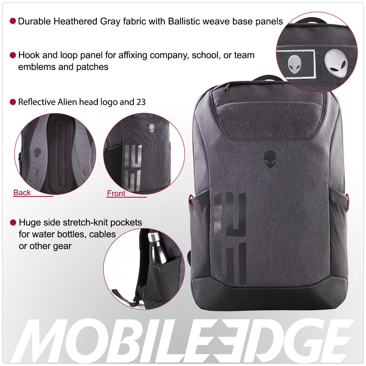 Dell Alienware m17 Pro Gaming Laptop Backpack 15-Inch to 17-Inch, Gray/Black, (AWM17BPP)