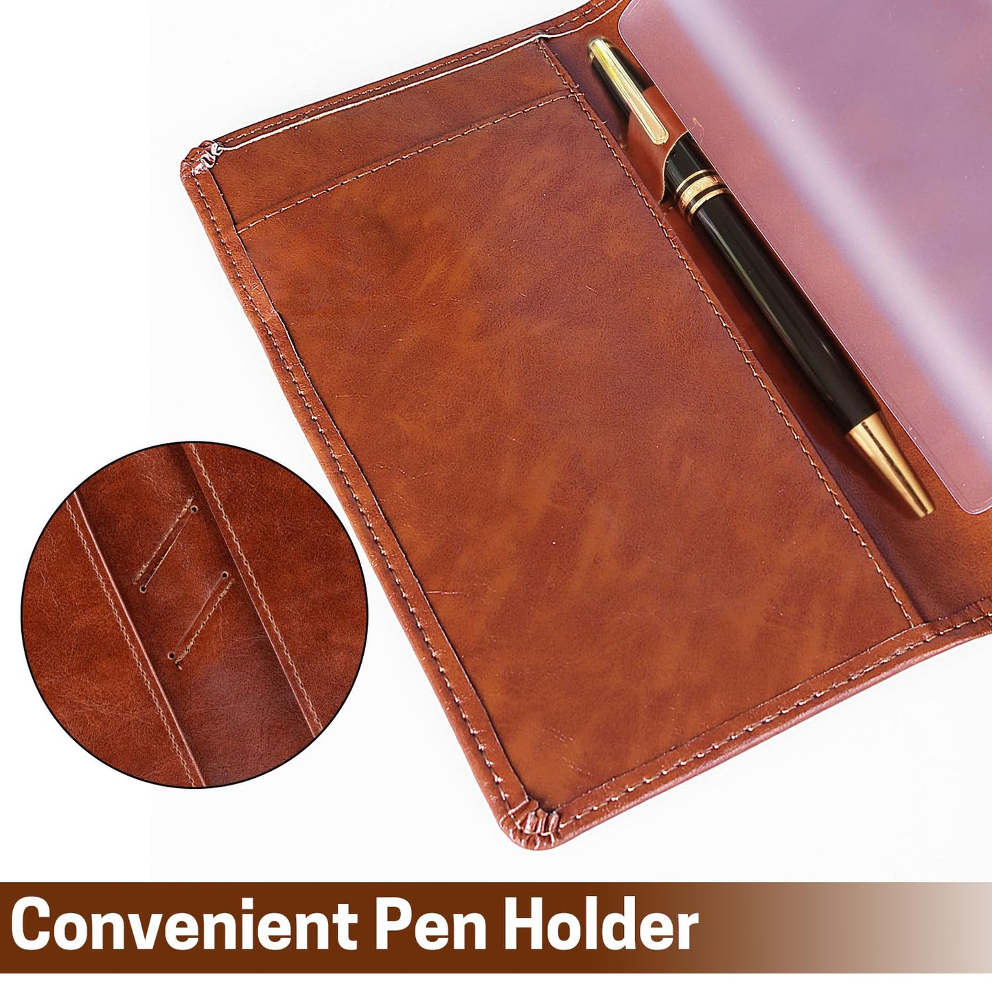 Aurya Leather Checkbook Covers For Personal Holder With Free Vinyl Divider, Cover Duplicate Checks Men And Women
