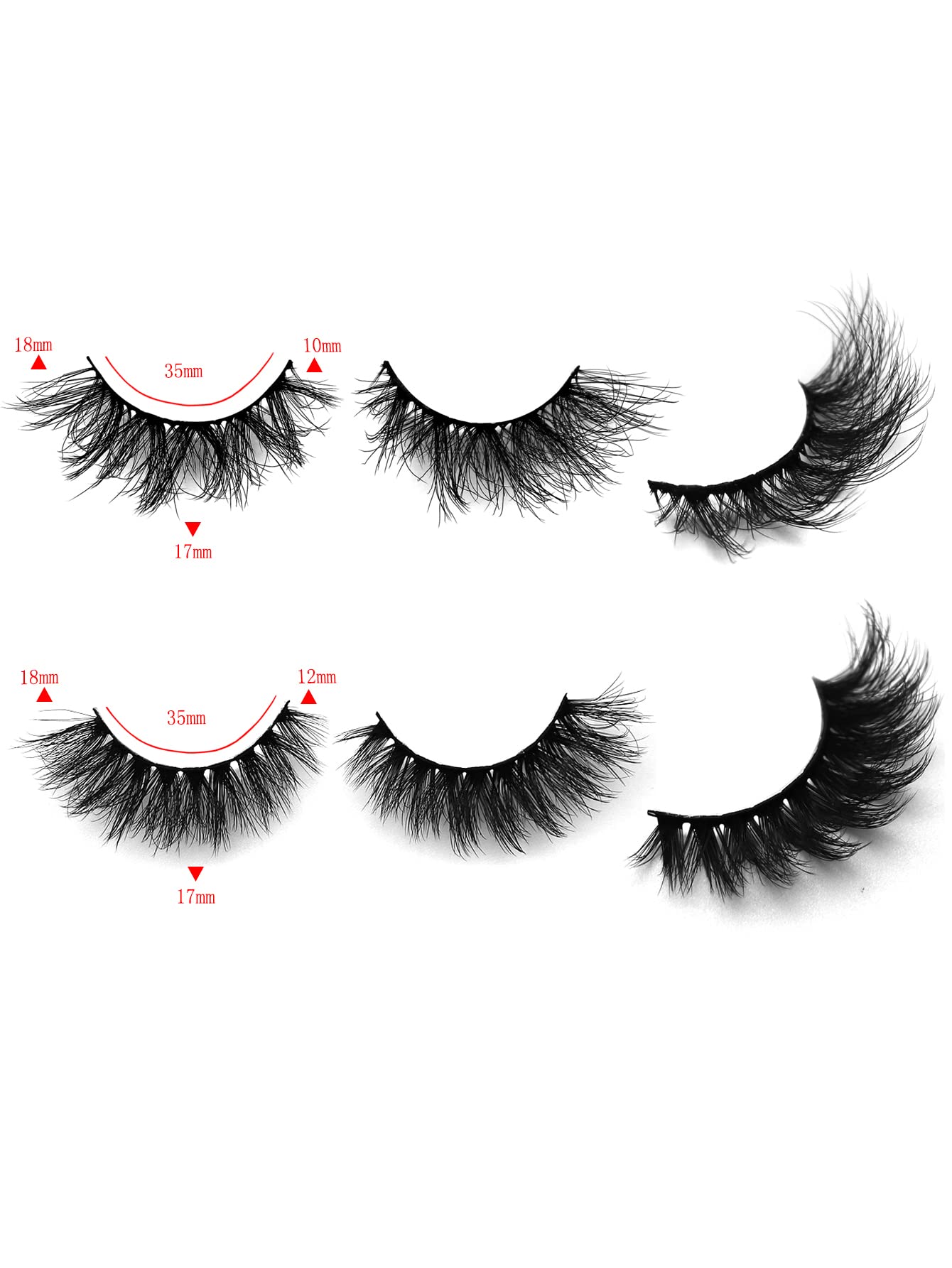 beautykaisen 10Pair 3D False eyelash book Cat Eye Look Fluffy Wispy Soft Reusable Makeup Thick Fake Eyelashes(601+628)