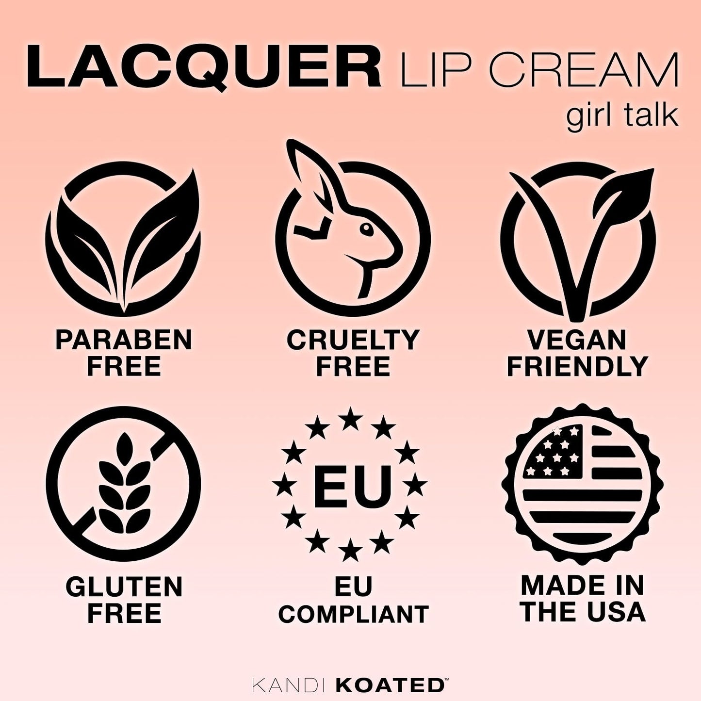 Kandi Koated Lacquer Illuminating Lip Cream [Girl Talk] Creamy Lip Gloss | Natural Colors, Moisturizing Lip Lacquer, Paraben-Free, Cruelty-Free |