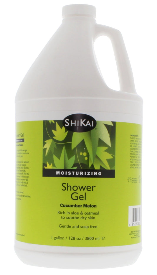 ShiKai Daily Moisturizing Shower Gel (Cucumber Melon, 1 Gallon) | Gentle Formula | with Aloe Vera & Oatmeal for Soft, Healthy Skin | Dry Skin Relief