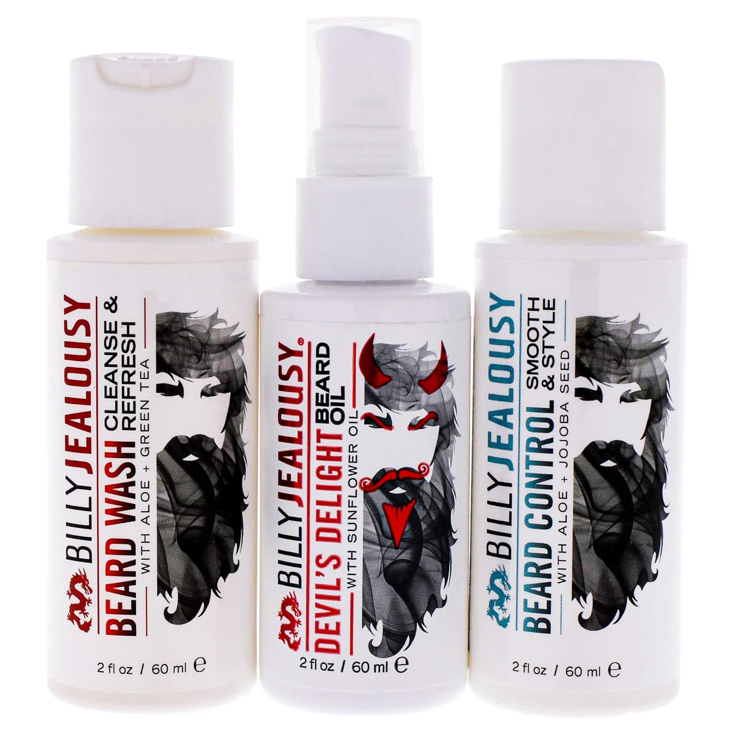 Billy Jealousy USA Hero Kit with USA Beard Wash, Hydrating Leave-In Conditioner, and Oil to Cleanse, Nourish, Soften & Strengthen your Facial Hair