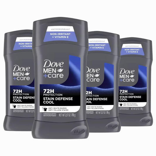 Dove Men+Care Deodorant Stick 4 Count Stain Defense Cool for Men, Anti-white Marks & Anti-yellow Stains with 72-hour Sweat and Odor Protection 2.7 oz Beauty and Personal Care DOVE MEN + CARE