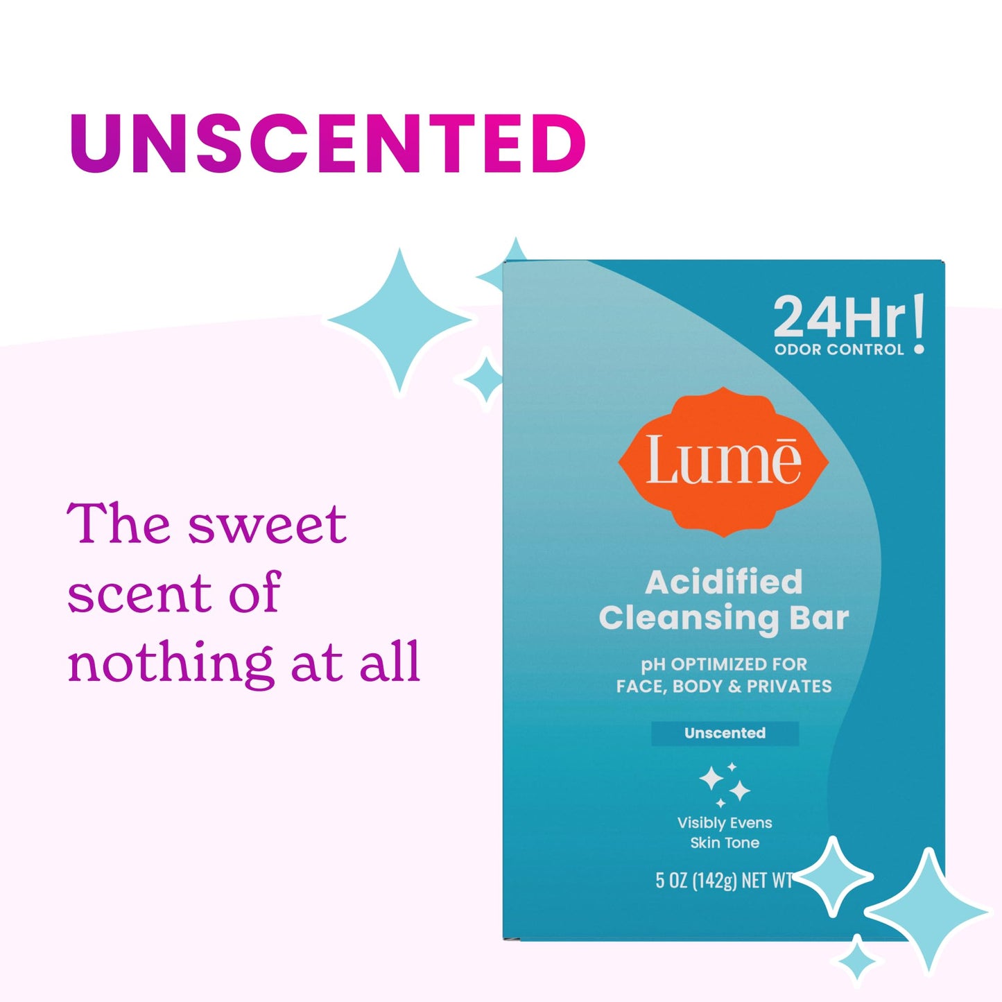 Lume Acidified Body Cleansing Bar - 24 Hour Odor Control - Removes Odor Better than Soap - Moisturizing Formula - Formulated Without SLS or Parabens