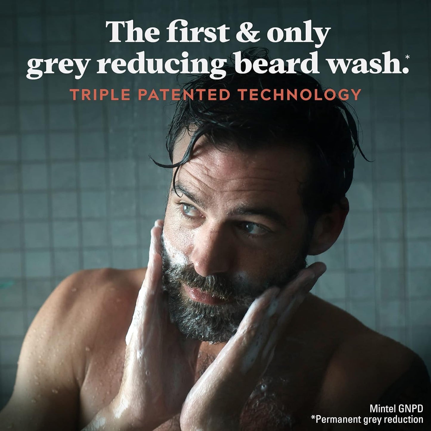 Just for Men Control GX Grey Reducing Beard Wash Shampoo with Keratin, Gradually Colors Mustache and Beard, Leaves Facial Hair Thicker Softer