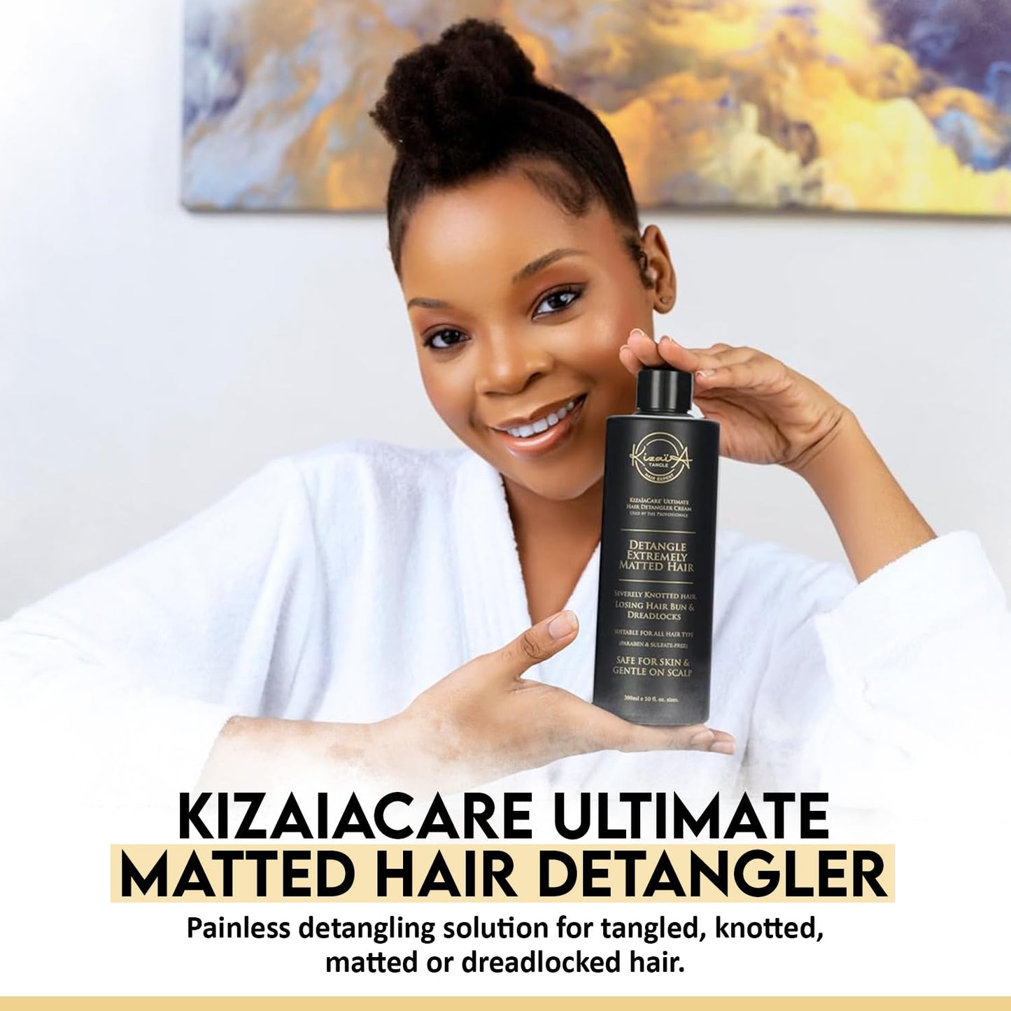 KizaiaCare Ultimate Matted Hair Detangler: Painless detangling solution for tangled, knotted, matted or dreadlocked hair. | Adults & Children Suitable