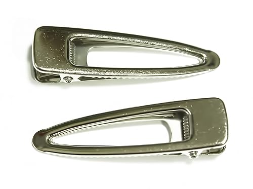 All in ONE Tear Drop Shape Hair Clips Metal Alligator Clips for DIY Craft (Silver - 20pcs)