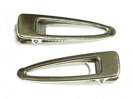 All in ONE Tear Drop Shape Hair Clips Metal Alligator Clips for DIY Craft (Silver - 20pcs)