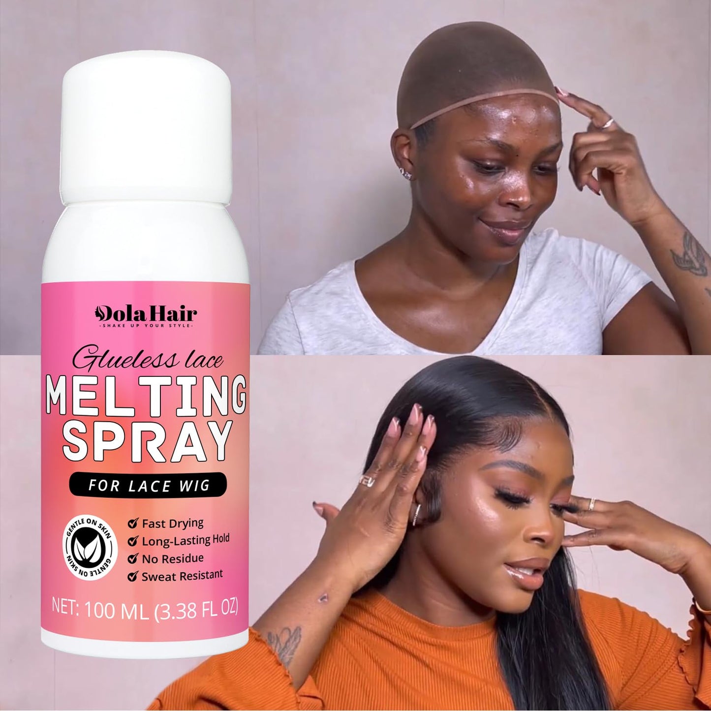 Dolahair Lace Glue Kit - Complete Set with Lace Tint Mousse, Wig Installation & Melting Spray (Dark Brown) Beauty and Personal Care Dolahair