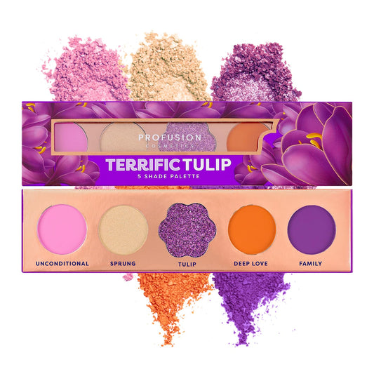 Profusion Cosmetics 5-Shade Mini Eyeshadow Palette - Highly Pigmented with Matte & Shimmer Finishes, Blendable Travel-Friendly Kit, Vegan